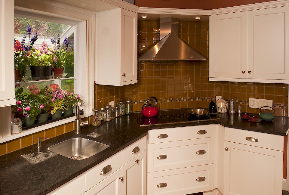 The cooking corner of the kitchen.