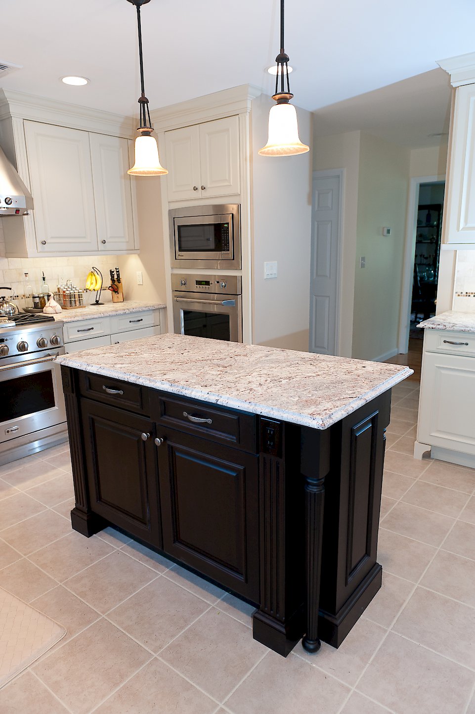 Matte java #M78 finish on cherry on the kitchen island.