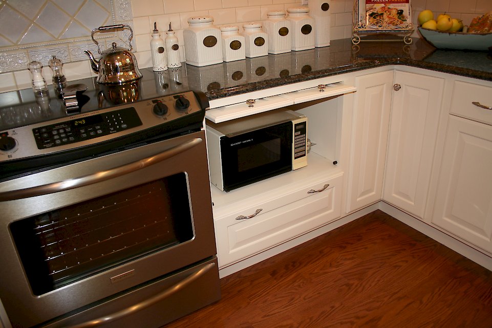 Microwave flipper door.