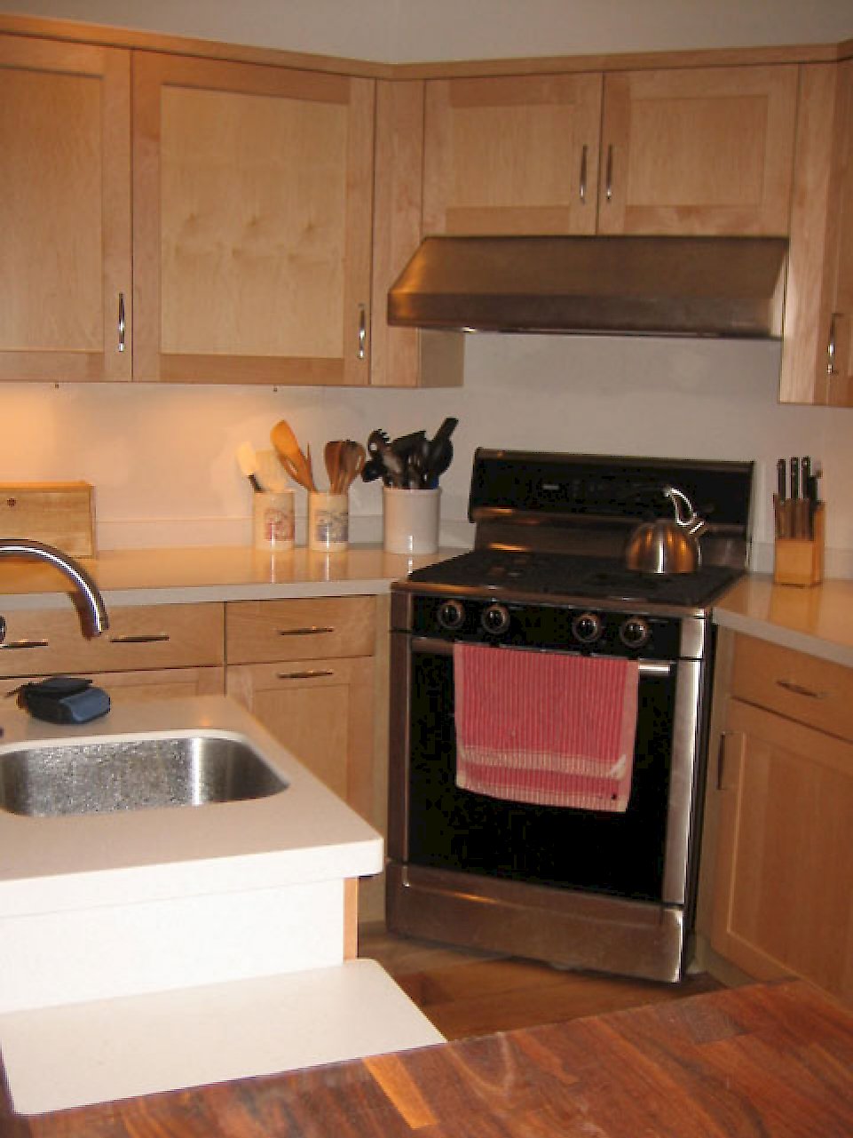 Stainless steel Vent-A-Hood over the range.