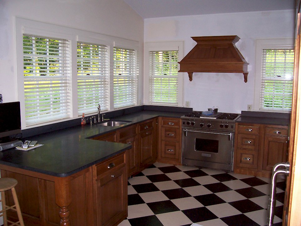 A Natural Cherry Wood-Mode Kitchen.