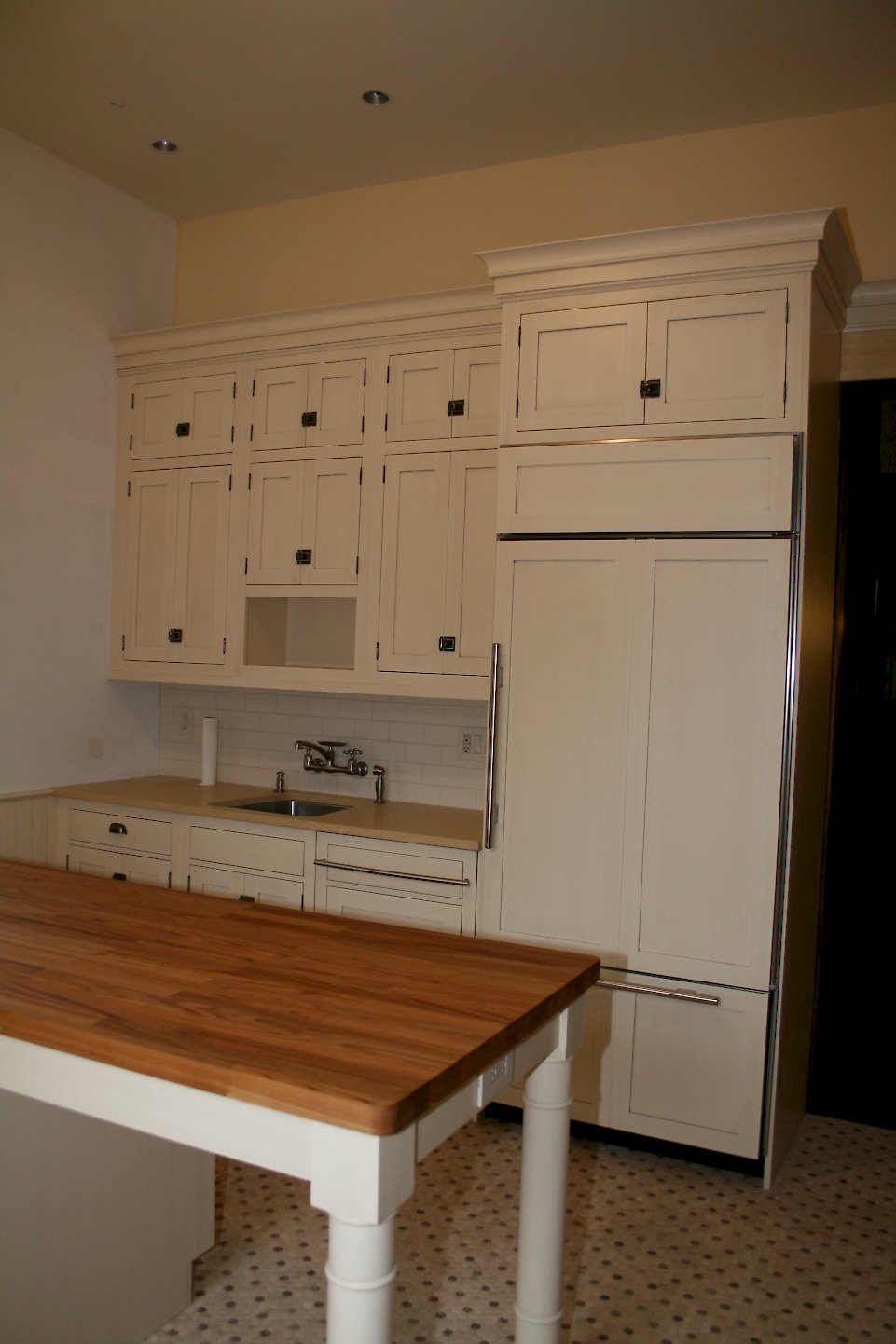 View of the refrigerator wall.