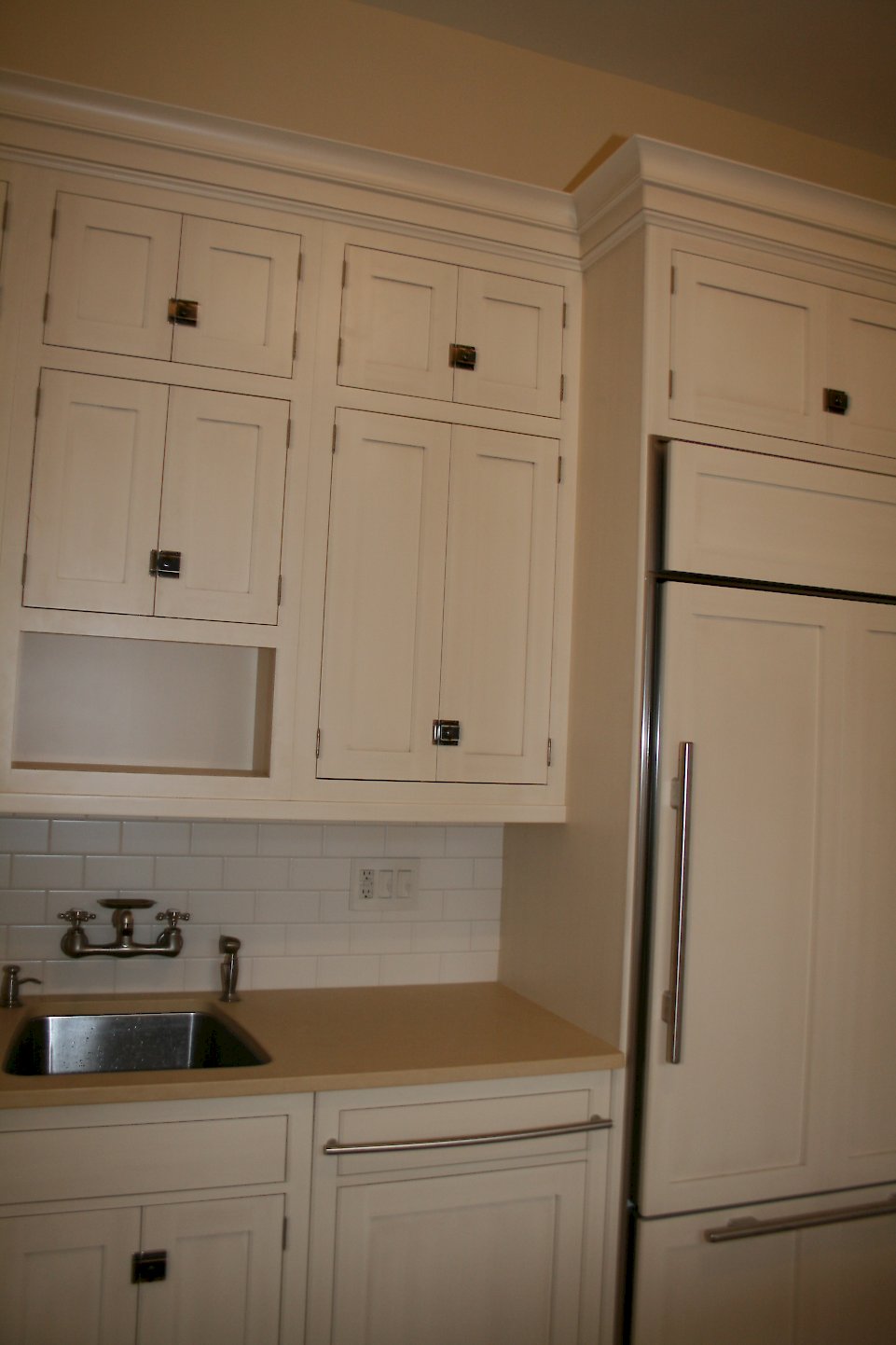 Double stacked cabinetry.