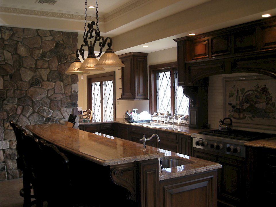 A view of the island from the bar side.