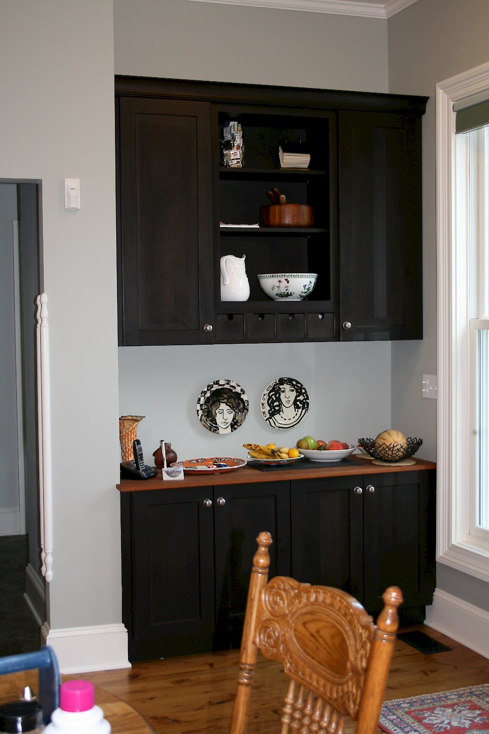 Separate Hutch area matching the kitchen cabinetry.