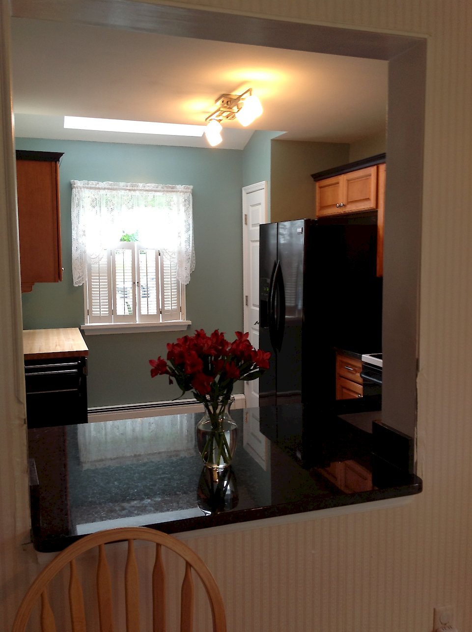 Kitchen counter access from the dining room