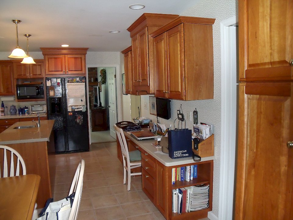 Desk area in the kitchen.
