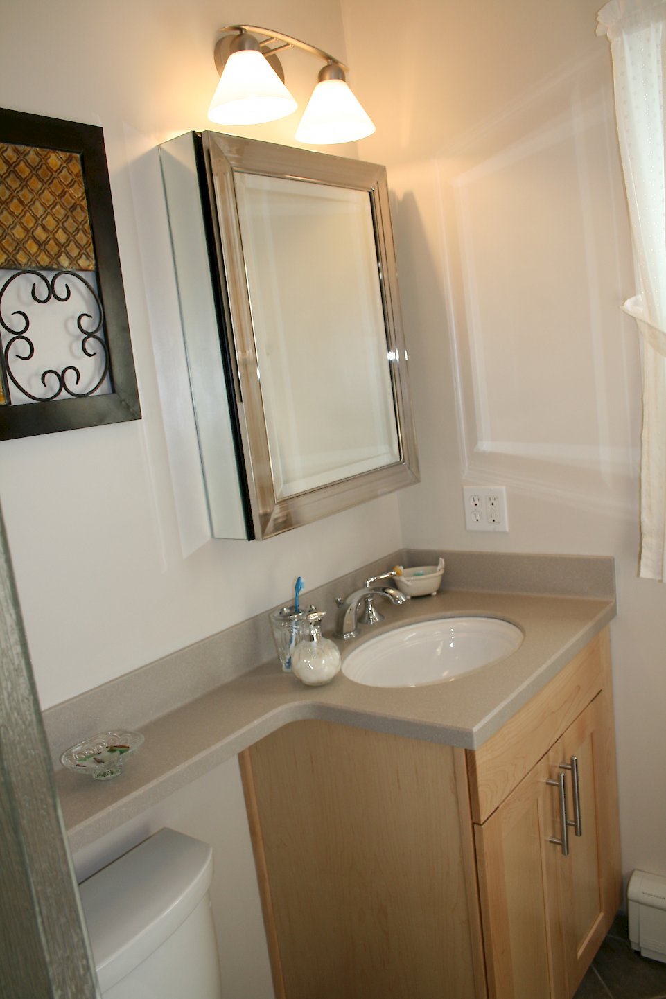 Polished chrome Robern medicine cabinet.