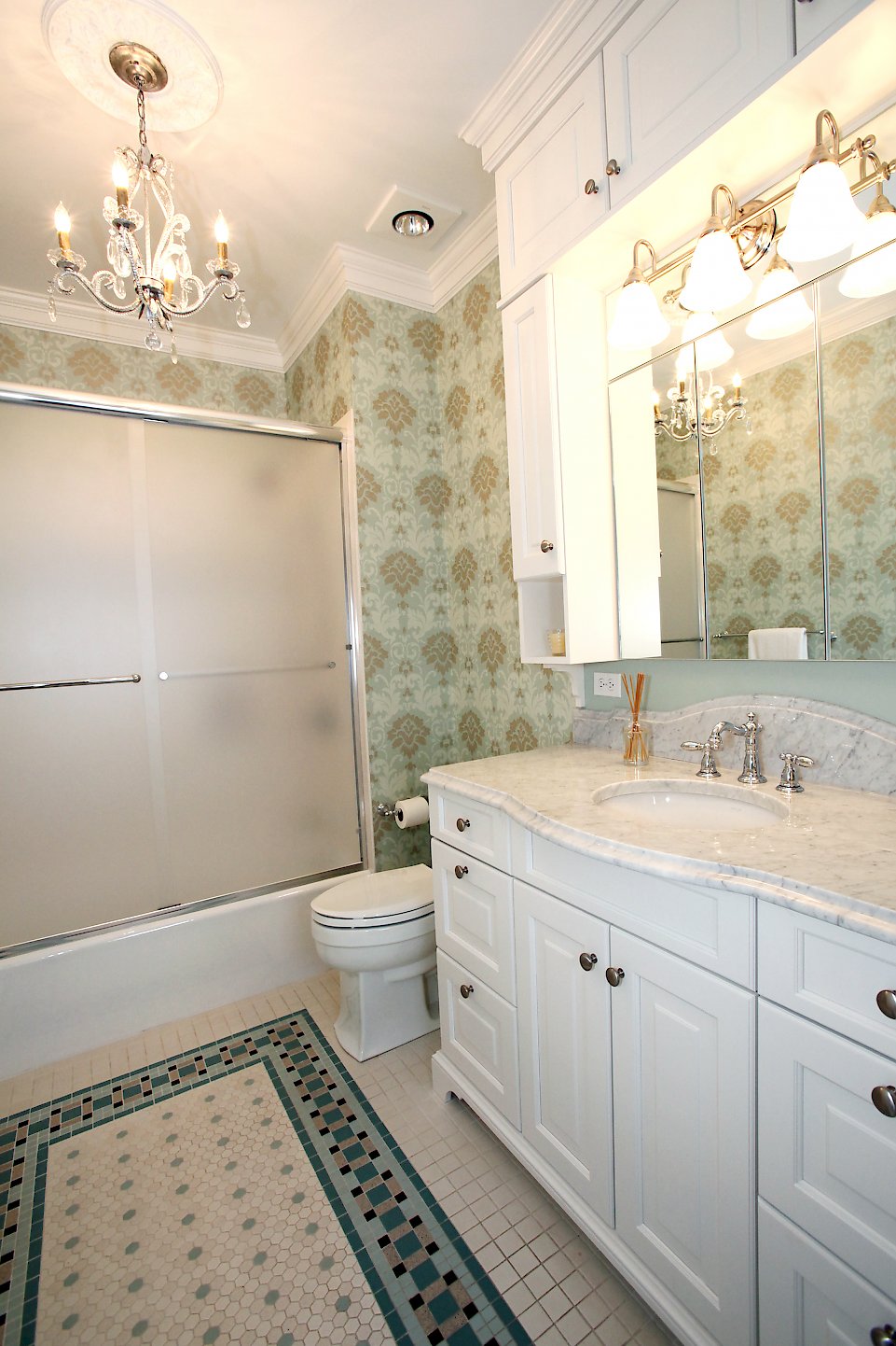 Carerra Marble for the vanity top.